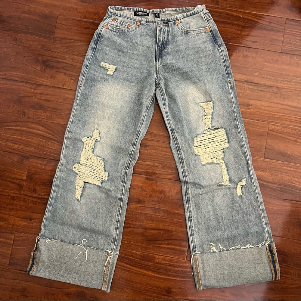 True Religion Light Blue Distressed Women's Jeans